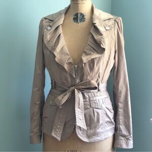 White House Black Market Tan Belted Jacket